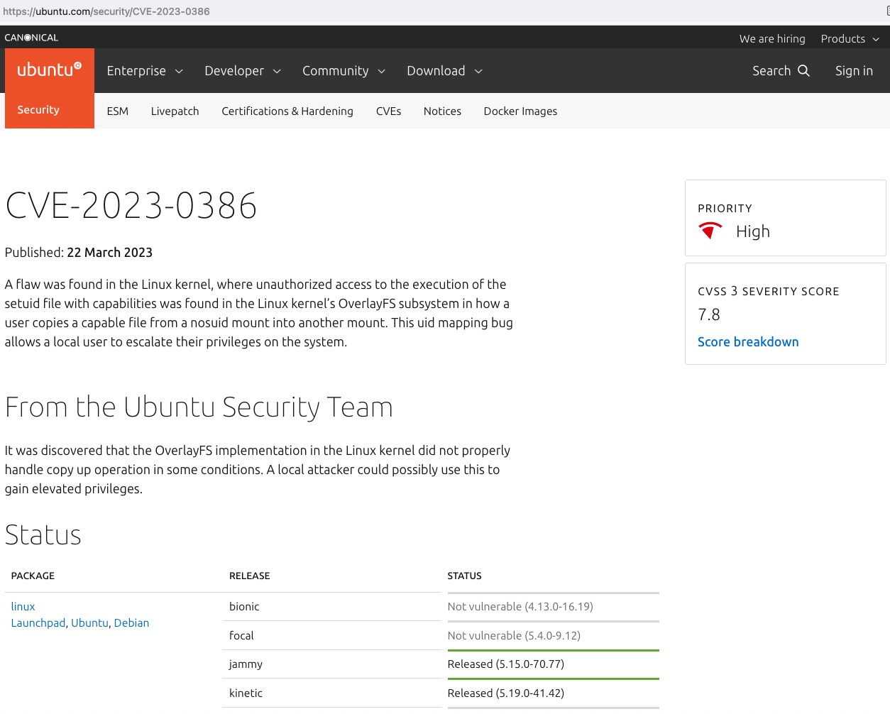 Ubuntu Security - CVE-2023-0386